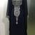 Black long sleeves silver beading dubai kaftan