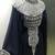 Black long sleeves silver beading dubai kaftan