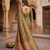 Mehendi green color pure soft silk blend women's zari woven sarees