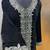 Black velve heavy silver panel work takchita kaftan