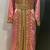 Peach satin gold beaded moroccan dubai kaftan