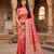 Light pink color pure soft silk blend women's zari woven sarees