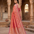 Light pink color pure soft silk blend women's zari woven sarees