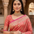 Light pink color pure soft silk blend women's zari woven sarees