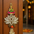 decorative ganesh lakshmi pearl lotus door hanging for home decor diwali pooja festival decoration (pack of 2)