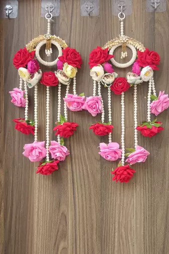 handmade multicolor door hanging  traditional wall hanging decorative latkan hanging decorations (pack of 2) 