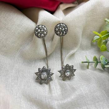 Oxidized Silver Bugadi Ear Cuff, Tribal Brass Helix Ear Climber, Indian Boho Jewelry 3