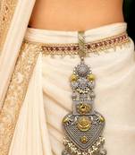 Handcrafted Oxidized Brass Chabi Challa Saree Keychain, Dual Tone Ethnic Accessory