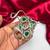 Statement Oxidized Silver Brass Cuff Bracelet, Tribal Green Stone Pearl Ethnic Kada