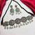 Red Green Stone Choker set, Indian Ethnic Navratri Festive necklace set with pearl danglers