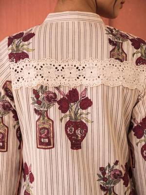 Cotton Floral Printed Straight Kurta With Lace Detailed Palazzo Set 6