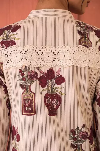 Cotton Floral Printed Straight Kurta With Lace Detailed Palazzo Set