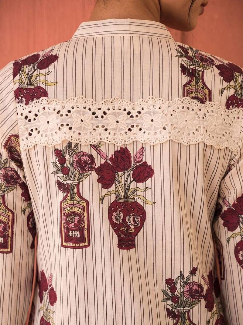 Cotton Floral Printed Straight Kurta With Lace Detailed Palazzo Set