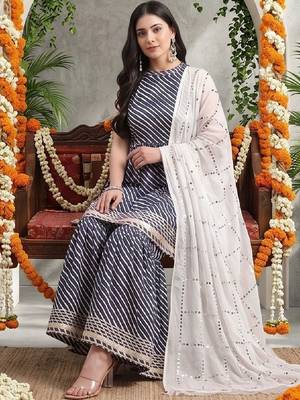 Women Printed Regular Sequinned Kurta with Sharara & With Dupatta 1