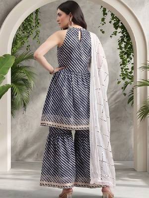 Women Printed Regular Sequinned Kurta with Sharara & With Dupatta 5