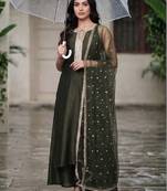 Women Ethnic Motifs Embroidered Regular Kurta with Palazzos & With Dupatta