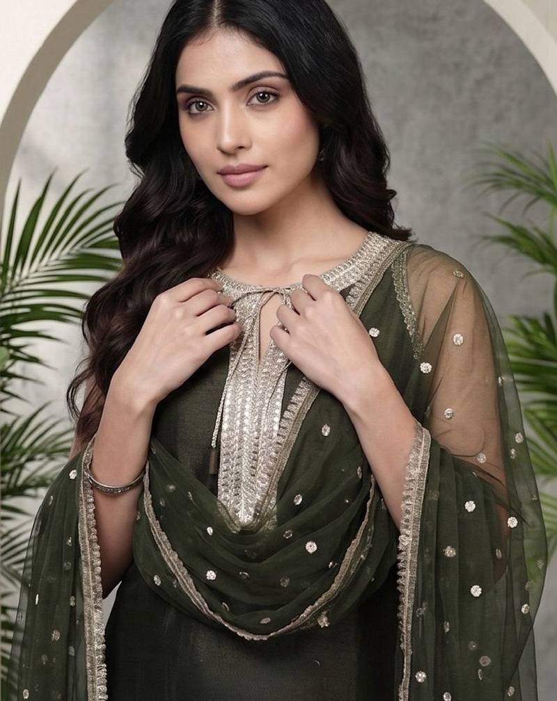 Women Ethnic Motifs Embroidered Regular Kurta with Palazzos & With Dupatta