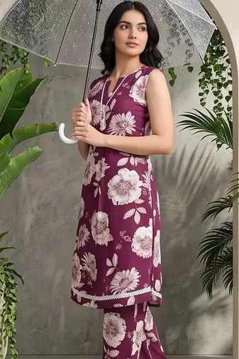 Women Floral Printed Regular Pure Cotton Kurta with Trousers