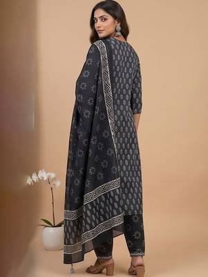 Women Ethnic Motifs Printed Regular Kurta with Trousers & With Dupatta 5