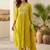 Women Printed Empire Thread Work Kurta with Trousers & With Dupatta