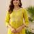 Women Printed Empire Thread Work Kurta with Trousers & With Dupatta