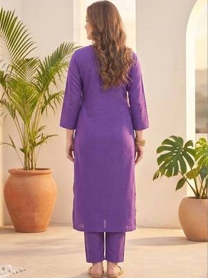 Women Ethnic Motifs Embroidered Regular Thread Work Kurta with Trousers & With Dupatta 4