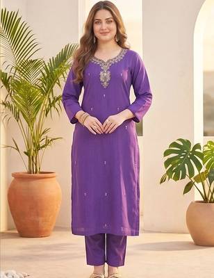 Women Ethnic Motifs Embroidered Regular Thread Work Kurta with Trousers & With Dupatta 6