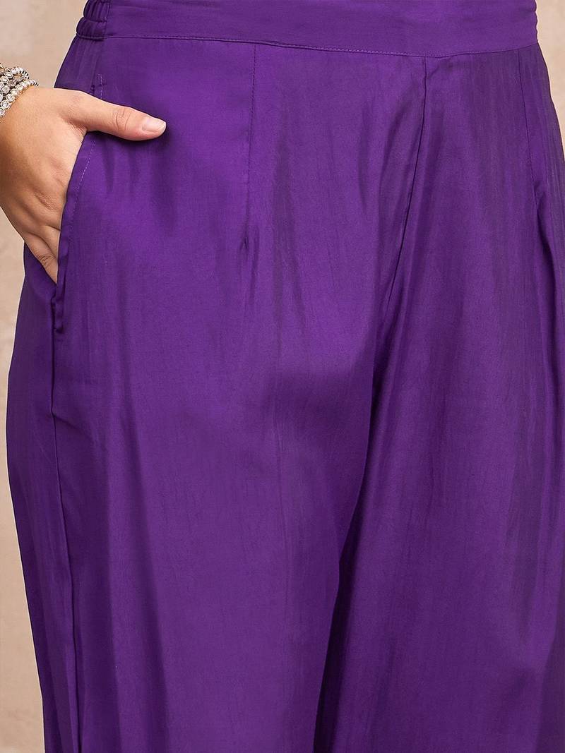 Women Ethnic Motifs Embroidered Regular Thread Work Kurta with Trousers & With Dupatta