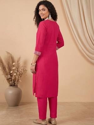 Women Ethnic Motifs Embroidered Regular Thread Work Kurta with Trousers & With Dupatta 3