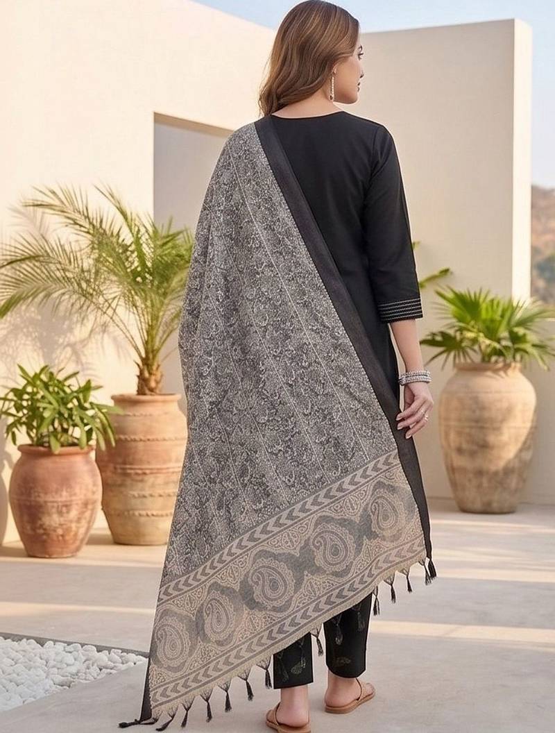 Women Ethnic Motifs Yoke Design Regular Kurta with Trousers & With Dupatta