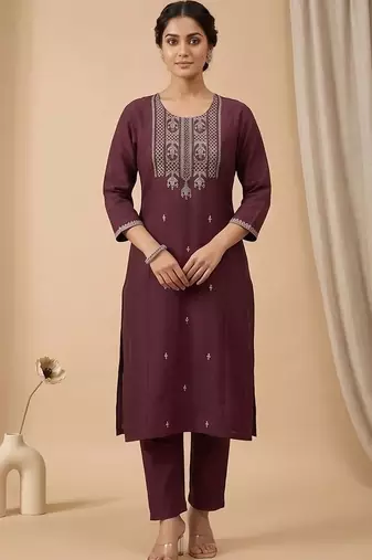 Women Ethnic Motifs Embroidered Regular Thread Work Kurta with Trousers & With Dupatta