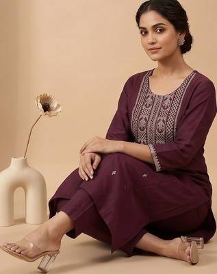 Women Ethnic Motifs Embroidered Regular Thread Work Kurta with Trousers & With Dupatta 7