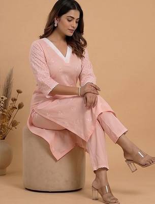 Women Ethnic Motifs Embroidered Regular Thread Work Kurta with Trousers & With Dupatta 4