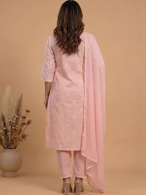 Women Ethnic Motifs Embroidered Regular Thread Work Kurta with Trousers & With Dupatta 6