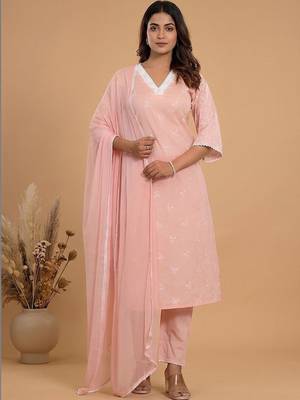 Women Ethnic Motifs Embroidered Regular Thread Work Kurta with Trousers & With Dupatta 1