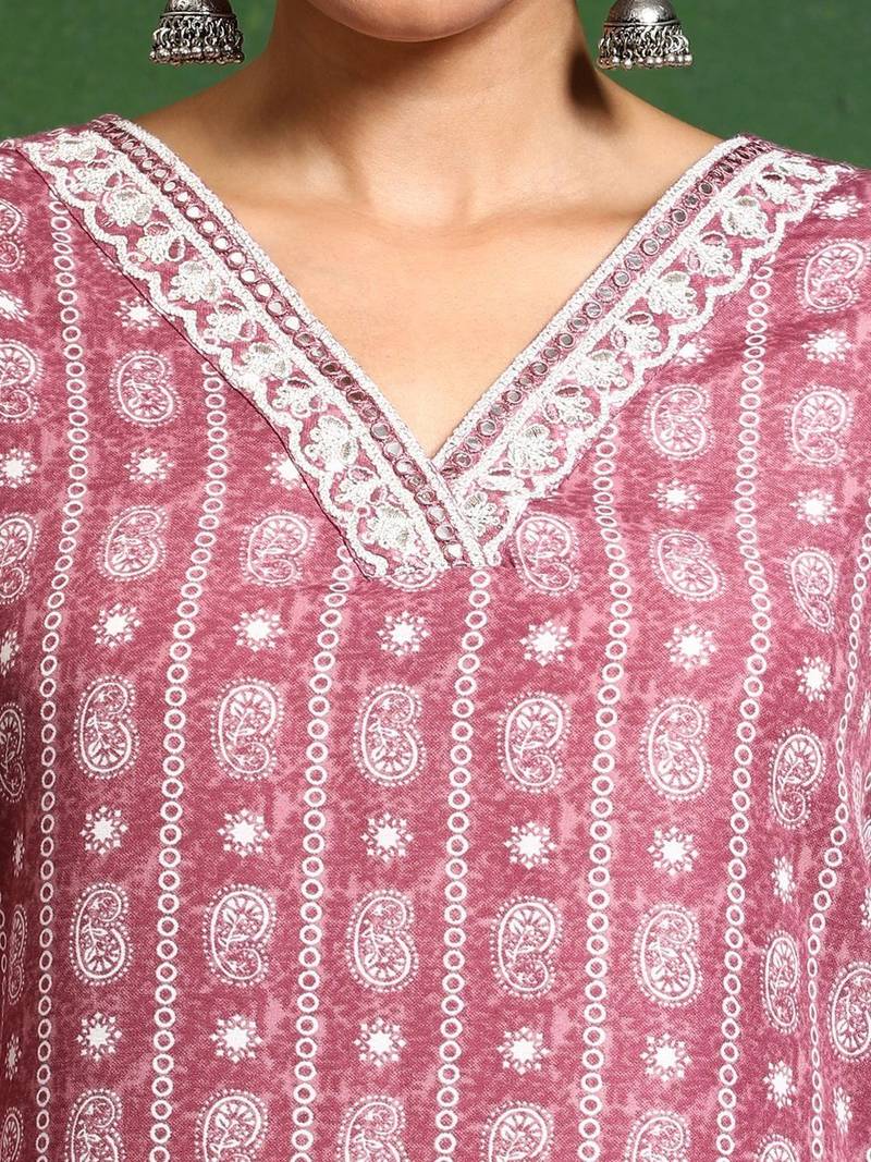 Women Ethnic Motifs Printed Regular Kurta with Trousers & With Dupatta