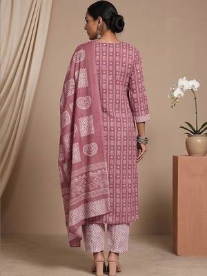 Women Ethnic Motifs Printed Regular Kurta with Trousers & With Dupatta 6