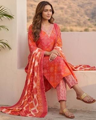Women Ethnic Motifs Printed Regular Kurta with Trousers & With Dupatta 2