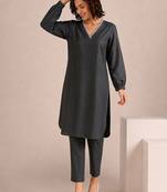 Women Regular Thread Work Kurta with Trousers