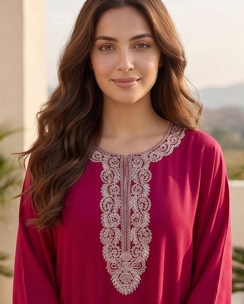 Women Ethnic Motifs Embroidered Regular Thread Work Kurta with Trousers
