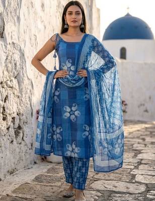Women Ethnic Motifs Printed Regular Kurta with Trousers & With Dupatta 3
