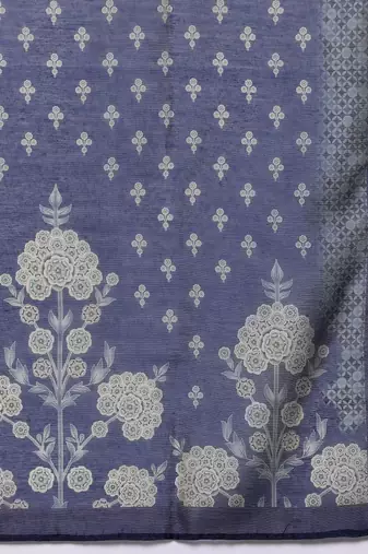 Women Floral Printed Regular Chanderi Silk Kurta with Trousers & With Dupatta