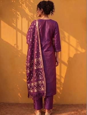 Women Ethnic Motifs Embroidered Regular Gotta Patti Kurta with Trousers & With Dupatta 6