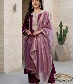 Women Yoke Design Regular Sequinned Kurta with Trousers & With Dupatta