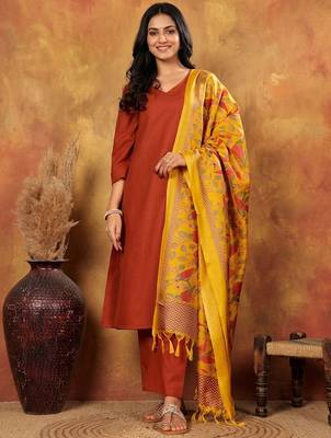 Women Regular Kurta with Trousers & With Dupatta 1