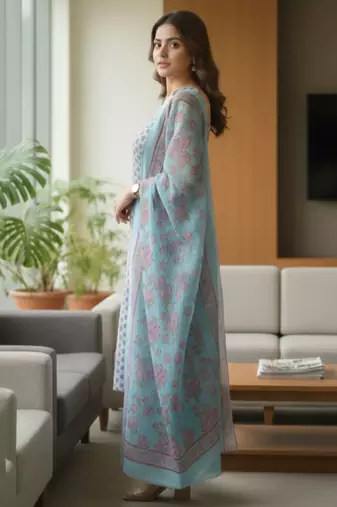 Women Ethnic Motifs Printed Regular Kurta with Trousers & With Dupatta