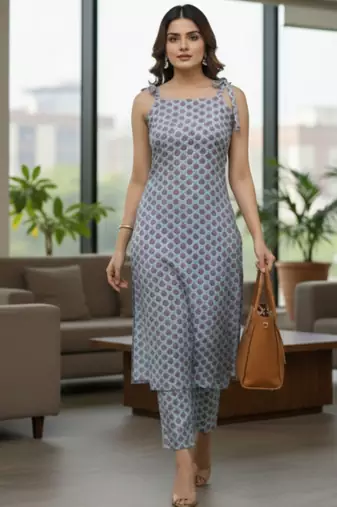 Women Ethnic Motifs Printed Regular Kurta with Trousers & With Dupatta