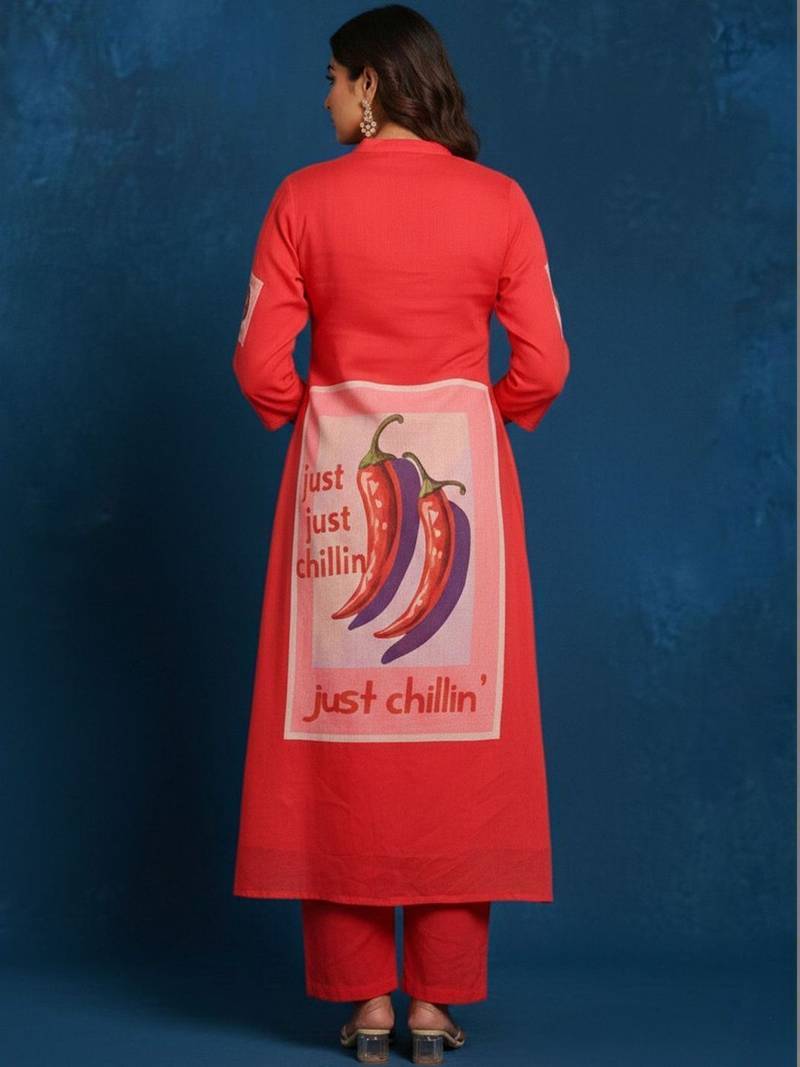 Women Printed Regular Kurta with Trousers