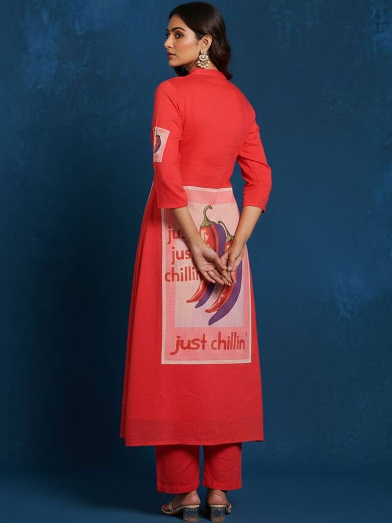 Women Printed Regular Kurta with Trousers