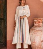Women Embroidered Empire Kurta with Trousers